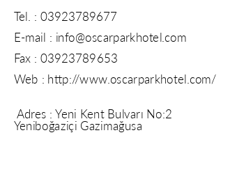 Oscar Park Hotel iletiim bilgileri